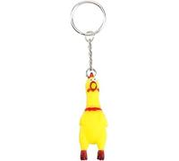 Porte-clés jaune en forme de poule hurlant - Mini jouet en caoutchouc à presser - Jouet amusant pour sacs, clés, téléphones, jaune, Mini