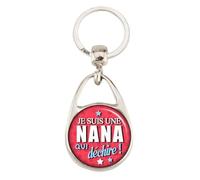 Porte clés Je suis une nana qui déchire rose