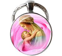 Porte-clés Jésus Christ Vierge Marie bénie Mère de Bébé Bijoux religieux catholique Art Photo Bijoux