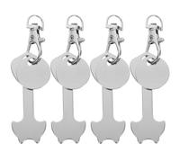 Porte-clés Jeton Chariot 4 Pièces en Alliage de Zinc Argenté | Supermarché et Courses, Déblocage de Caddie, Rangement des Clés, Usage Portable, Design Créatif