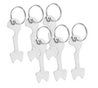 Porte-clés Jeton de Panier D'achat en Acier Inoxydable, Lot de 6 Argenté