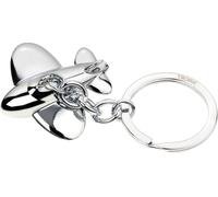 TROIKA Porte-clés avion JETSETTER - avion qui décolle - adorable keyring avion de vacances pour décoller, métal coulé de haute qualité - porte-clés inclus - chromé - couleur argent Original