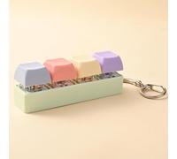 Porte-clés Jouet Anti-Stress de Type keycap à 4 Touches, Gadgets Fidget Clavier, Jouets Porte-clés Clavier à Monter soi-même