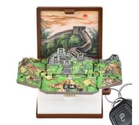 Porte-clés jouet avec livre pliable , porte-clés avec livre pour sac à dos - Décoration pendante avec scène de paysage | Porte-clés avec pendentif Paysage naturel et culturel pour téléphone