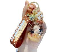 Porte-clés Kawaii, Porte-clés Créatif et Intéressant Ours Flottant en Liquide pour Thé au Lait Brun Porte-clés Chanceux en Forme de Bouteille, Pot., taille unique