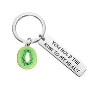Porte-clés Kiwi avec inscription « You Hold the Kiwi to My Heart » - Bijou pour les amateurs de fruits de kiwi, 5*1.2