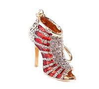 Porte Clés Lady Stiletto en Cristal Émaillé, Pendentif Chaussures à Talons Hauts en Or pour Sac à Main Accessoire Élégant et Chic pour les Amatrices de Mode