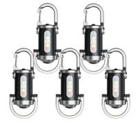 Porte-clés Lampe de Poche Rechargeable 1200 Lumens Mini Lampe de Poche Porte-clés Chargeurs Téléphone avec 7 Modes d'Éclairage 5PCS - Portable Etanche pour OUTILS Camping e