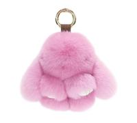 Porte-clés lapin - Adorable charme en peluche pour femmes et filles, idéal pour sac à main ou sac à dos, charme pour baume à lèvres fait main avec pompon doux, mini porte-clés lapin pour sac d'école