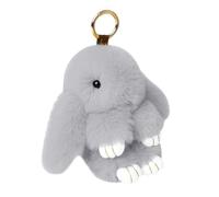 Porte-clés lapin - Adorable charme en peluche pour femmes et filles, idéal pour sac à main ou sac à dos, porte-balais doux fait main avec pompon, mini porte-clés lapin pour sac d'école, parfait pour