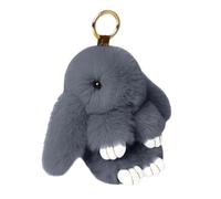 Porte-clés lapin - Adorable charme en peluche pour femmes et filles, idéal pour sac à main ou sac à dos, charme pour baume à lèvres fait main avec pompon doux, mini porte-clés lapin pour sac d'école