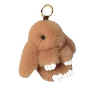 Porte-clés lapin - Adorable charme en peluche pour femmes et filles, idéal pour sac à main ou sac à dos, charme pour baume à lèvres fait main avec pompon doux, mini porte-clés lapin pour sac d'école