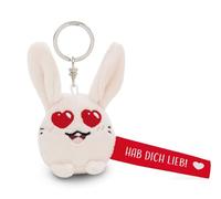 NICI Porte-clés en forme de lapin avec inscription « Hab dich lieb! » Rouge 5 cm