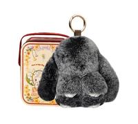 Porte-clés Lapin Bélier avec Boîte Luxueuse, 2026 Fait Main Pompon Lapin Doux, Charme de Porte-clés Rabbit en Peluche, Anneau Mignon Bunny aux Oreilles Tombantes, Mini Câlin Bunny Cadeau de Pâques
