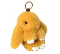 Porte-clés lapin en peluche mignon en forme de lapin avec breloque en forme de lapin - Porte-clés en fausse fourrure - Porte-clés pour téléphone portable - Décoration de voiture, marron, G