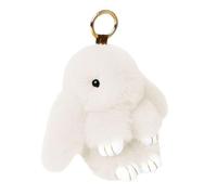 Porte-clés lapin - Jolie breloque lapin en peluche pour femme et fille, sac à main ou sac à dos, breloque baume à lèvres fait à la main, porte-clés pour sac d'école, mini porte-clés lapin pour Noël et