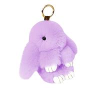 Porte-clés lapin - Jolie breloque lapin en peluche pour femme et fille, sac à main ou sac à dos, breloque baume à lèvres fait à la main, porte-clés pour sac d'école, mini porte-clés lapin pour Noël et
