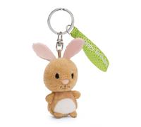 Porte-clés Lapin Joyeux Anniversaire 5cm Brun - Doudou en Peluche, Mignonne Peluche à câliner, pour Jouer, pour Enfants et Adultes, Une Excellente idée de Cadeau