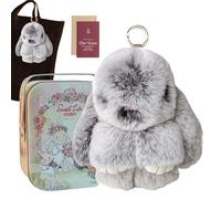 Porte-clés lapin Lu-Lu, porte-clés en peluche Lulu, en peluche lapin pompon en mignon pour femme