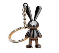 Porte-clés lapin mignon en métal 3D réaliste en forme de lapin porte-clés de voiture, sac à main, sac à dos, pendentif décoratif pour femmes et filles - Cadeau de Nouvel An chinois 2023 - Cadeau
