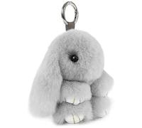 Porte-clés lapin, porte-clés en fourrure de lapin, porte-clés pour sac à main, gris clair - Yvan