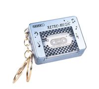 Porte-clés lecteur cassette - Petit pendentif cassette avec 10 chansons - Porte-clés petit joueur | pour sac à dos, sac à main, fête, voyage, maison, bureau, navette, salle de leu, Refer to