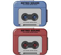 Porte-clés lecteur cassette rétro avec mini microphone fonctionnel, cadeau personnalisé pour enregistrer l'amour, la musique et les sons des couples (mélange de 2 pièces)