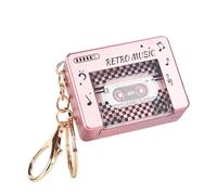 Porte-clés lecteur de cassette, pendentif porte-clés cassette avec 10 chansons - porte-clés lecteur vintage - pour sac à dos, sac à main, fête, voyage, maison, bureau, trajet en ole