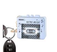 Porte-clés lecteur de cassettes - Pendentif cassette avec 10 chansons | Style rétro vintage | Accessoire pour sac à dos sac à main voyage bureau à domicile école salle de classe