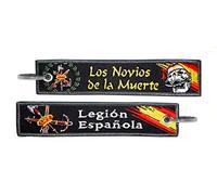 Porte-clés Légion espagnole Les Novios de la Mort Armée de Terre Forces armées Espagne Noir Broderie, Noir , 14,5x3 cm
