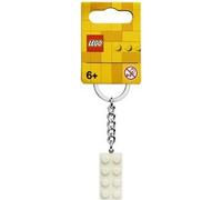 Porte-clés LEGO - Brique métallique blanche 2x4, jeu de construction, 6 ans, plastique, 12 g