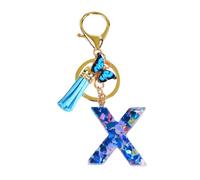 Porte-clés lettre initiale alphabet plein amour paillettes pompon fantaisie | Porte-clés en forme de cœur brillant à paillettes pour filles - Organisateur de sac léger pour le travail, l'école