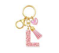 Porte-Clés Lettre L - Porte-Clef à Lettres Initiales de Sac pour Femmes avec Style Minimaliste, Cadeaux de Porte-Clé Mignon pour les Amoureux de la Nature, Amis, Filles
