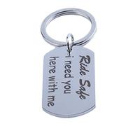 Porte-clés lettres tour sûr j'ai besoin de vous ici avec moi motard en acier inoxydable porte-clés Saint Valentin copain petite amie décor couple cadeau créatif et utileOpération facile