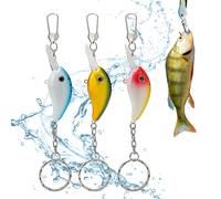 Porte-clés Leurres de Pêche - 3 Pièces Appâts Poissons Réalistes et Mignons Charmes pour Sac à Main,Porte-Clés Compact Pendentin pour Petit Ami Père Voisin Oncle Grand-père Fils