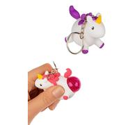 Porte-clés licorne caca - Porte-clefs caca de licorne rose à paillettes