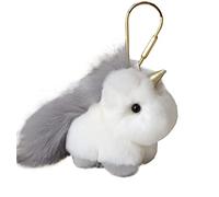 Porte - Clés Licorne Poilue Porte - Clés Lapin Poilu Porte - Clés Mignon Porte - Clés Sac Femme Pendentif Pom Pom Porte - Clés Mignon (Gris)