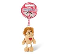Porte-clés lion 7cm beige - Pendentif animal câlin avec porte-clés pour lanière, porte-clés et porte-clés Charm sac porte-bonheur avec message