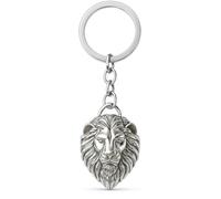 Porte-Clés Lion Bagages Décor - Porte-Clé Tête de Lion avec breloques cool. Cadeau pour adolescents.