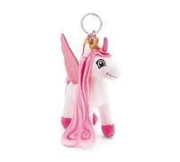 Porte-clés Lissy PONEY Licorne Tamani 10cm blanc - Pendentif animal avec anneau métallique pour accrocher aux clés, à la corde, au sac et plus encore