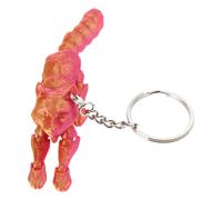 Porte-clés loup imprimé en 3D avec des détails-l'or rouge