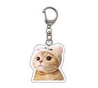 Porte-clés ludique en acrylique pour amoureux de dessin animé pour sac à main pendentif pour femme et homme, Dans l'attente de C, taille unique