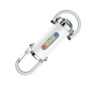 Porte-Clés Lumineuse pour Camping Randonnée Porte-Clés Lumineuse | Alliage d'aluminium pour durable, corps ABS résistant, étanche, taille réduite 10cm, pour poids plume 50g(White)