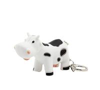 Porte-clés lumineux de voiture avec motif vache de dessin animé et lumière et son - Porte-clés mignon en peluche pour enfants, blanc, taille unique