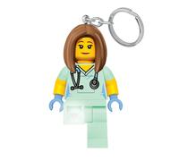 Porte-clés iconique lumineux LEGO - Nurse Infirmière - Figurine de 76 mm de hauteur (KE156H) - 2 piles CR2025 incluses