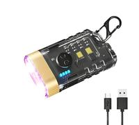Porte-Clés Lumineux Magnétique - 9 Modes d'Éclairage Réglables Étanche Rechargeable Magnétique | Petite lampe torche porte-clés - pour Camping Pêche Réparation Auto Running Activités Plein Air