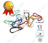 Porte-clés - LUNAVO - TD® - Mousqueton en aluminium - 12 pièces - Couleurs assorties