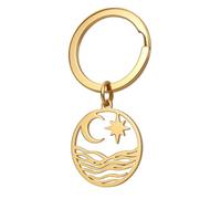 Porte-Clés Lune - Porte-Cléf Étoile et Charme de Sac pour Femmes avec Vague Océane et Étoile, Cadeaux de Porte-Clé Cool pour Amatrices de Nature
