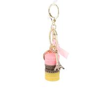 Porte-clés Macaron Alliage Tour pour Sac à Main et Décoration Auto (PINK)