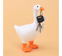 Porte-clés Magnétique D'oie, Porte-outils Magnétique de Statue de Figurine de Canard D'oie en Résine, Porte-clés de Figurines D'animaux Mignons, Ornement de Support de Stockage Suspendu,(Orange)